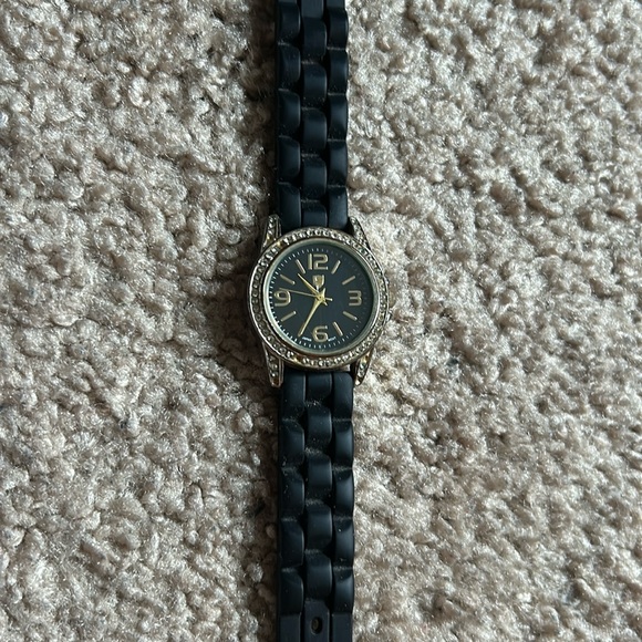 JC women’s vintage dainty black/gold tone crystal‎ adjustable bracelet watch - Picture 1 of 6